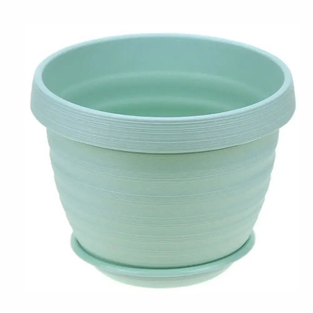 Горшок цветочный «Толедо» с поддоном D27 см 7 л пластик цвет мята