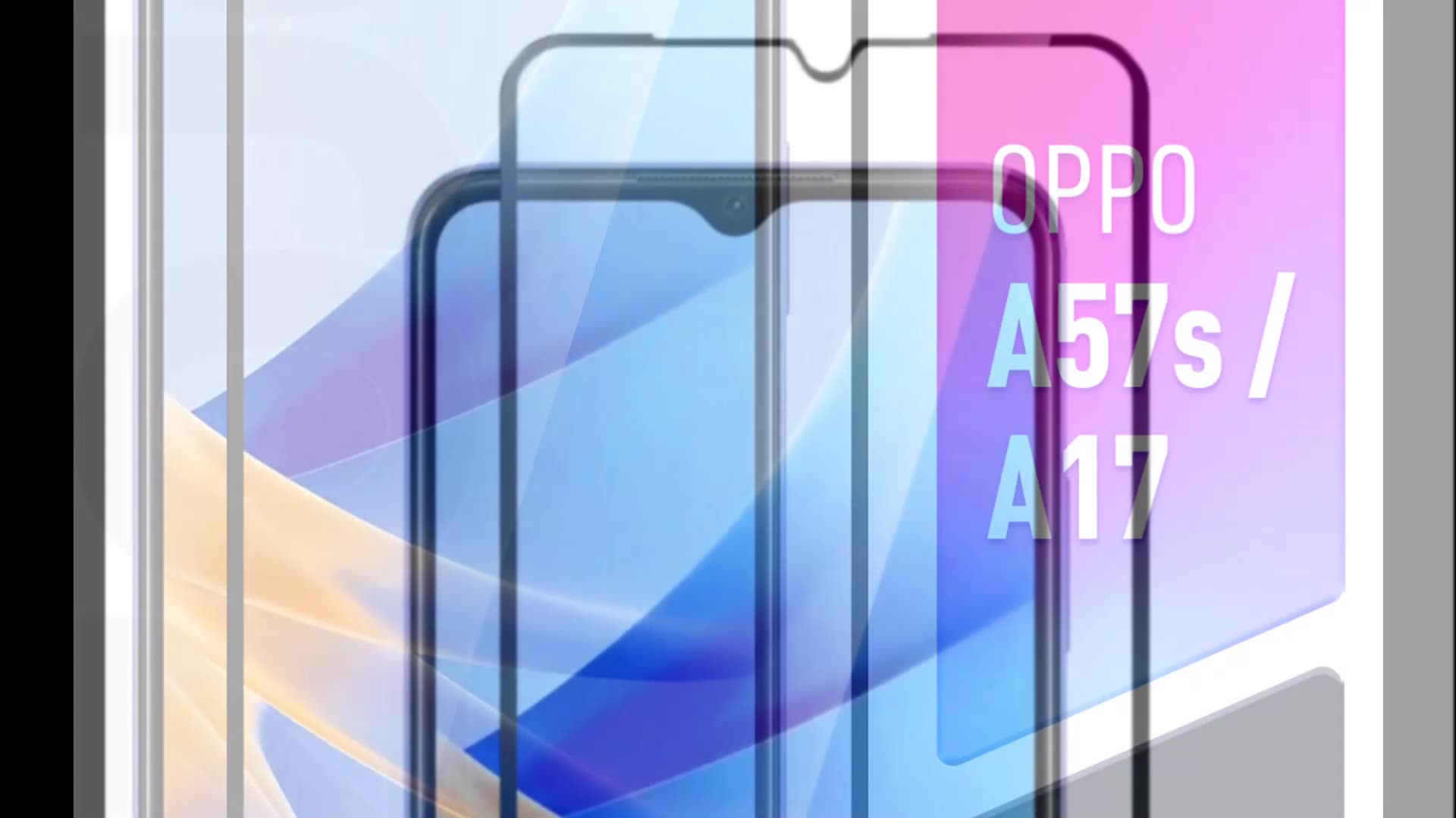 Защитное стекло на OPPO A17/ A57s (Оппо А17/А57с) на экран, черная рамка полноэкранное силиконовая клеевая основа Full Glue, Brozo — фото 1