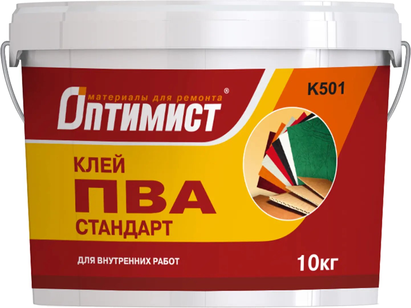 Клей ПВА Оптимист K501 для внутренних работ 10 кг