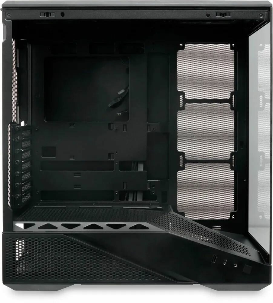 Корпус компьютерный HSPD F711 Black (F711-TGBK), ATX, Micro-ATX, Mini-ATX, без блока питания, чёрный — фото 1