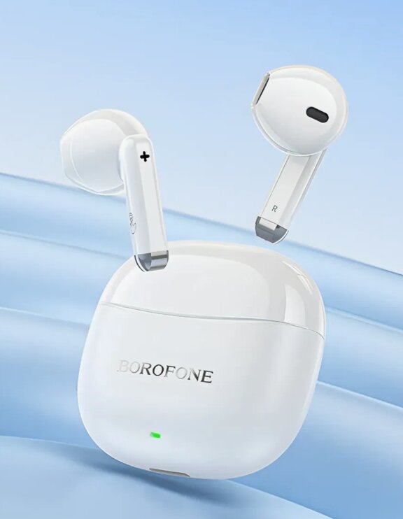 Наушники Беспроводные Borofone BW88 безвакуумные вкладыши TWS белые Bluetooth 5.4