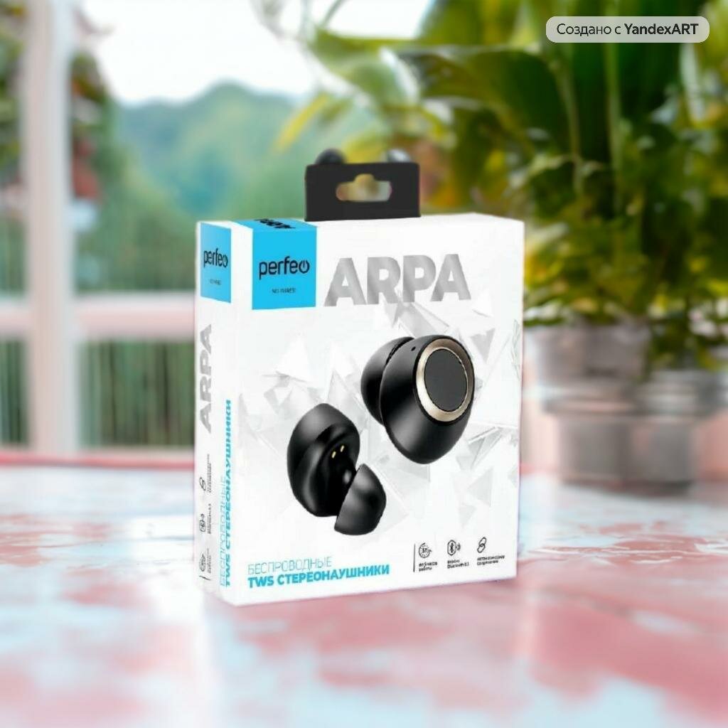 Наушники Perfeo "Arpa Black" VS_TWS06, беспроводные, закрытые, Bluetooth 5.3, чёрные