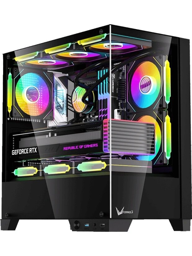Компьютерный корпус mATX Formula Crystal Z1M Plus FR черный (crystal z1m + fr)