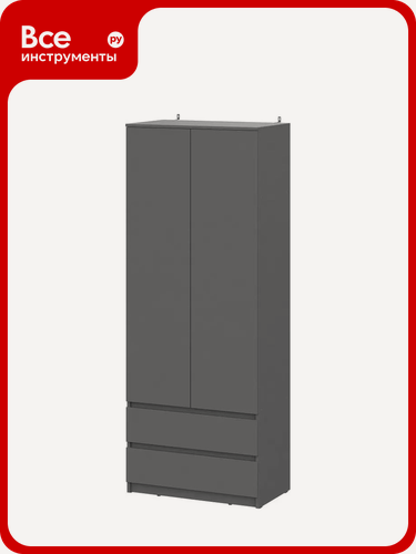 Изображение товара Модульная система Арника Денвер шкаф двухстворчатый с ящиками 00-00144779, белый, выдвижной, универсальный,