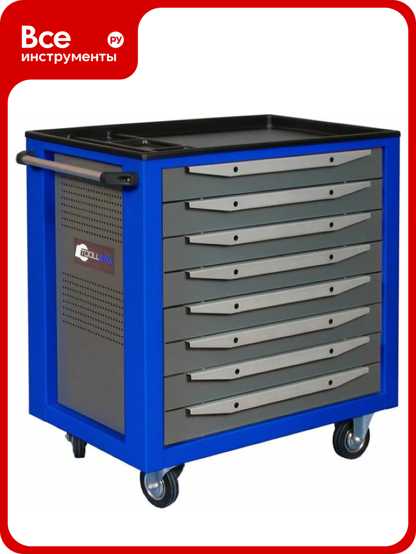 Инструментальная тележка Toollbox с центральным замком серии standart TBS-8 RAL 5005