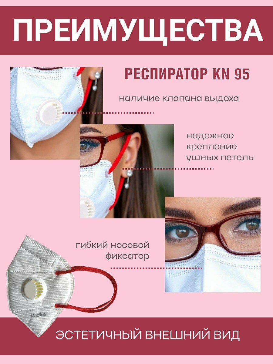 Изображение Маска-респиратор многоразовая FFP2 с клапаном 20 шт.