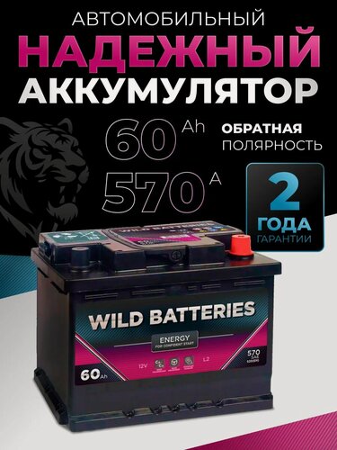 Изображение товара Аккумулятор автомобильный 60 Ач 570 A обратная полярность