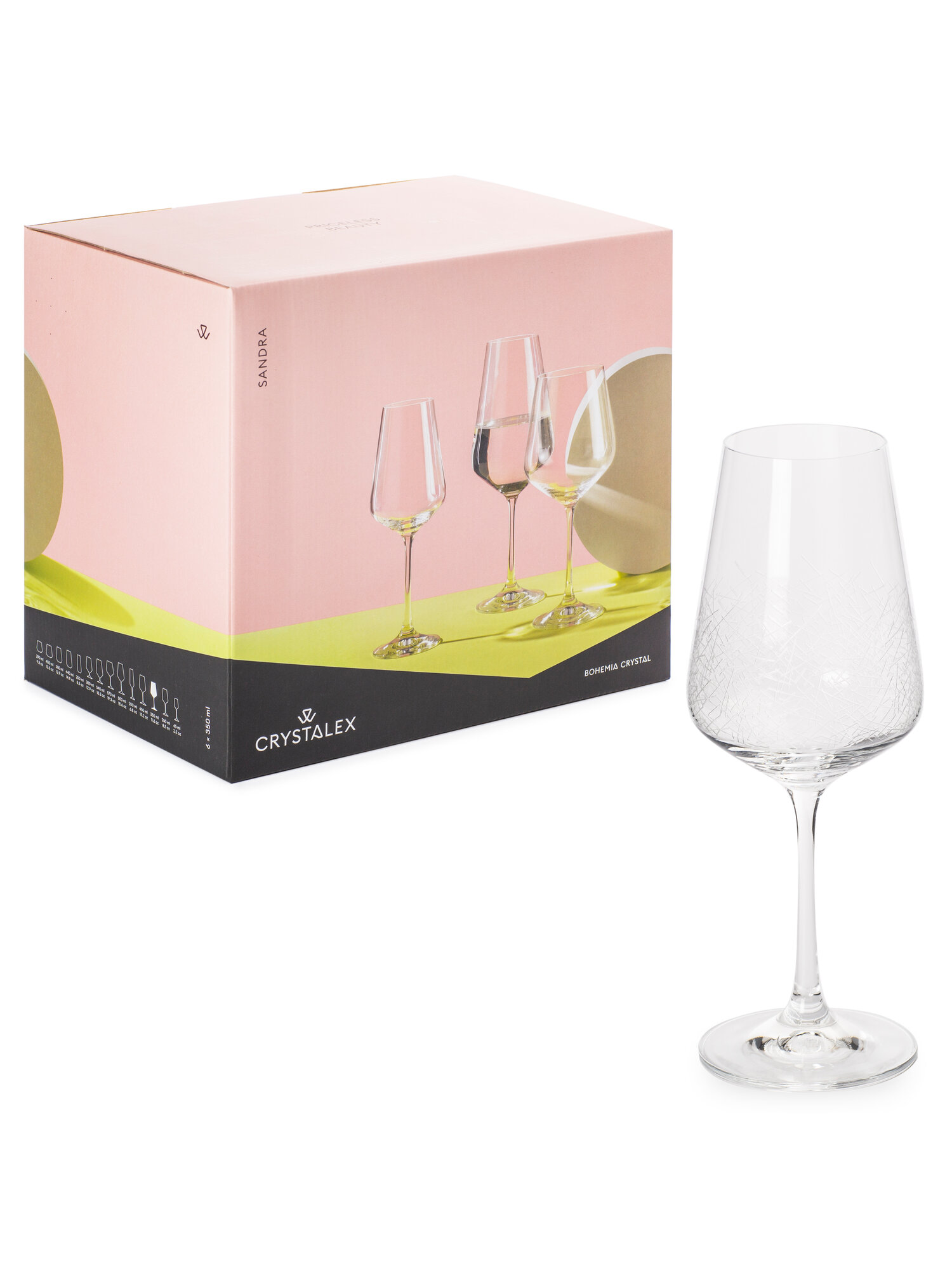 Набор бокалов для вина CRYSTALEX SANDRA Blizzard 6шт 350мл, универслаьные