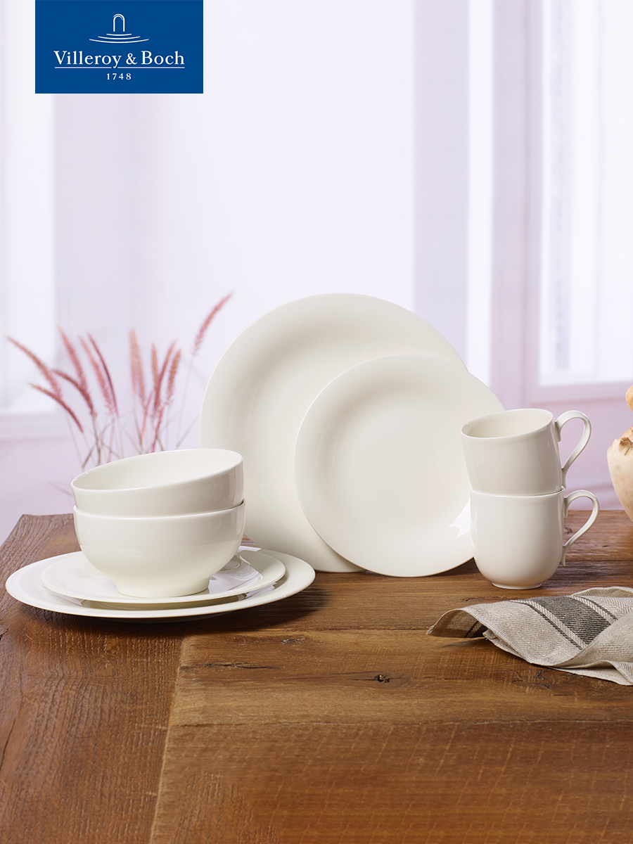 Набор посуды столовой на 2 персоны, 8 предметов, New Cottage Basic Starter-Set, Villeroy & Boch, Премиум-Фарфор