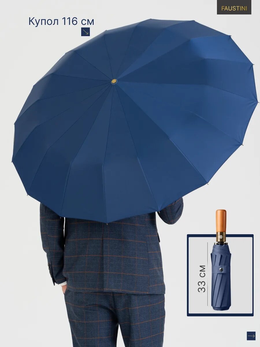 Смарт-зонт FAUSTINI, синий — фото 1