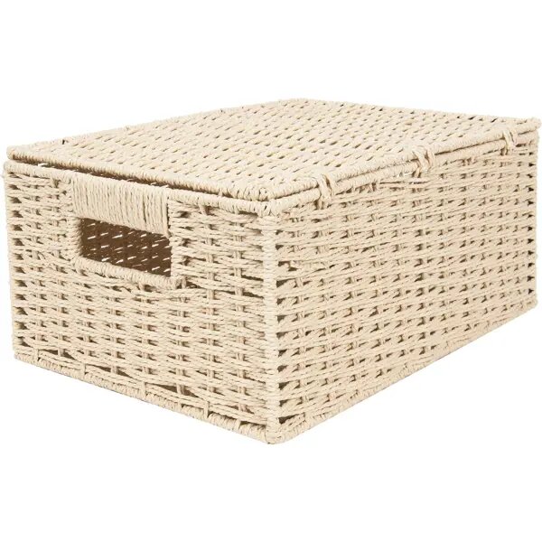 Корзина для хранения 31x15x23 см бумажный шпагат цвет бежевый