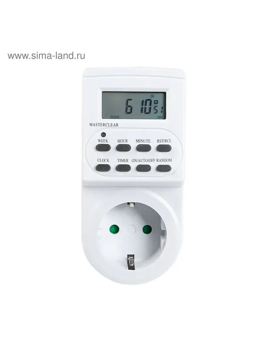 Таймер розеточный электронный недельный+суточный