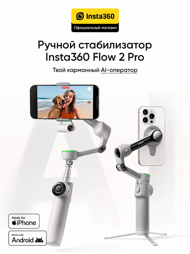 Insta360 Flow 2 Pro クリエイターキット Stone Gray Insta360 Flow 2 Pro クリエイター・キット Creator Bundle