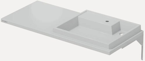 Изображение товара Раковина над стиральной машиной СаНта Юпитер 110 R с левым крылом, на кронштейне, белая, раковина для ванной из искусственного мрамора, прямоугольная