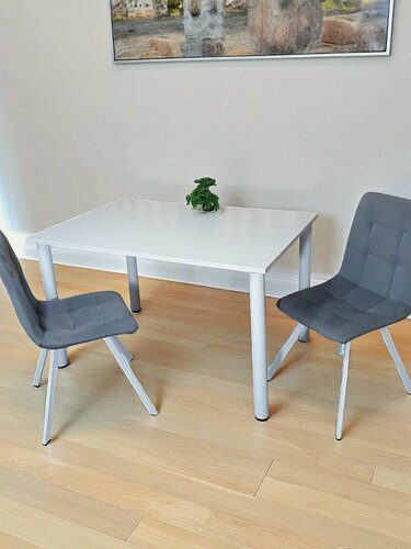 Изображение товара Стол письменный/ цвет столешницы Белый, 120*80 см. Ножки белые.