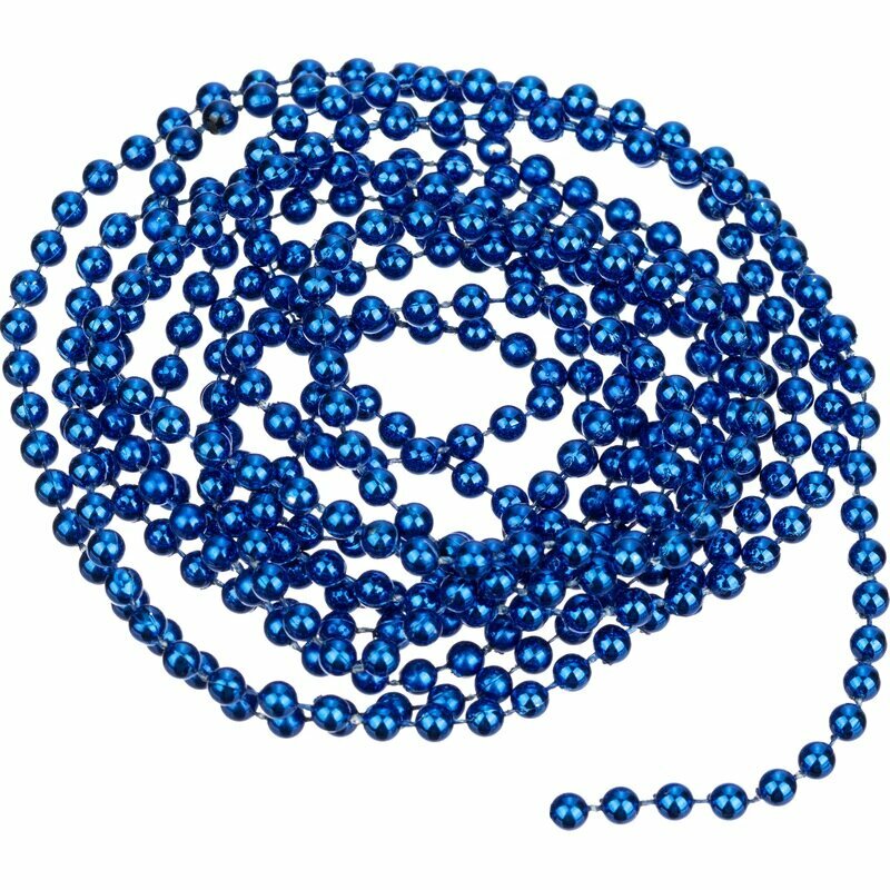 Бусы новогодние из полистирола Синяя / 270х05см арт.94069