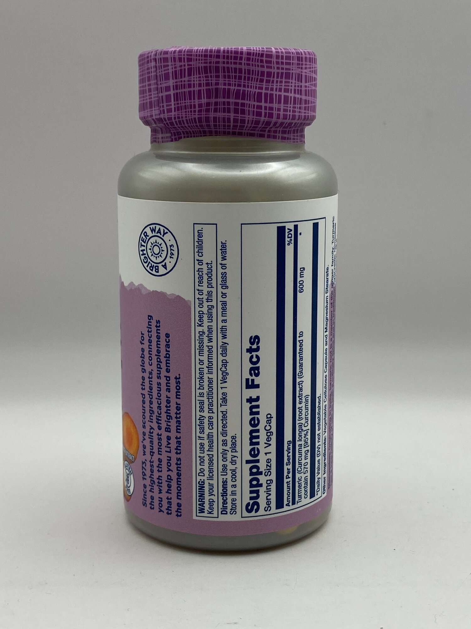 Куркума Solaray "Vital Extracts", для иммунитета, 600 мг, 30 капс. — фото 1