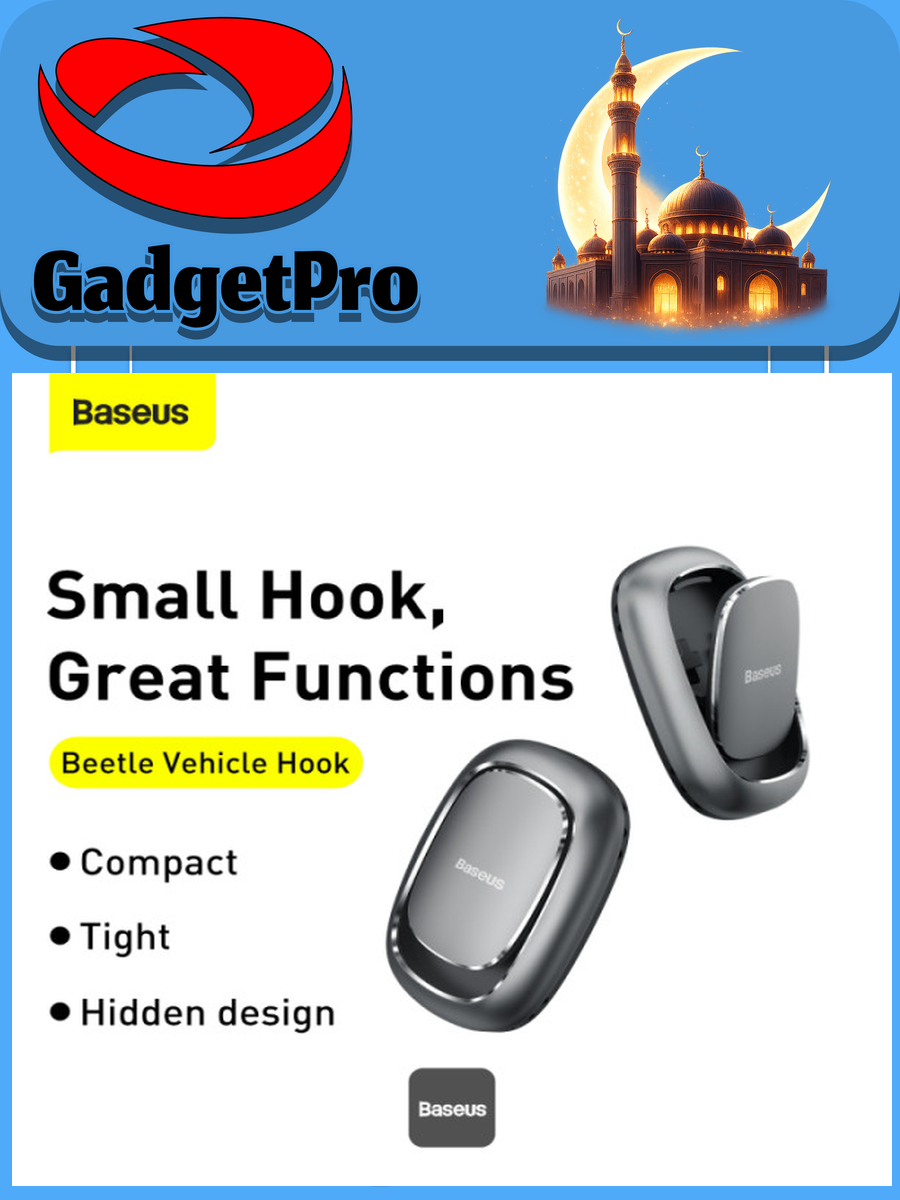 Автомобильный крючок Baseus Beetle Vehicle Hook ACGGJK-0G черный: надежный аксессуар для салона авто