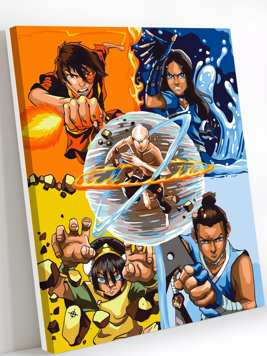 Картина по номерам на холсте с подрамником 40х50 см Аватар Легенда об Аанге