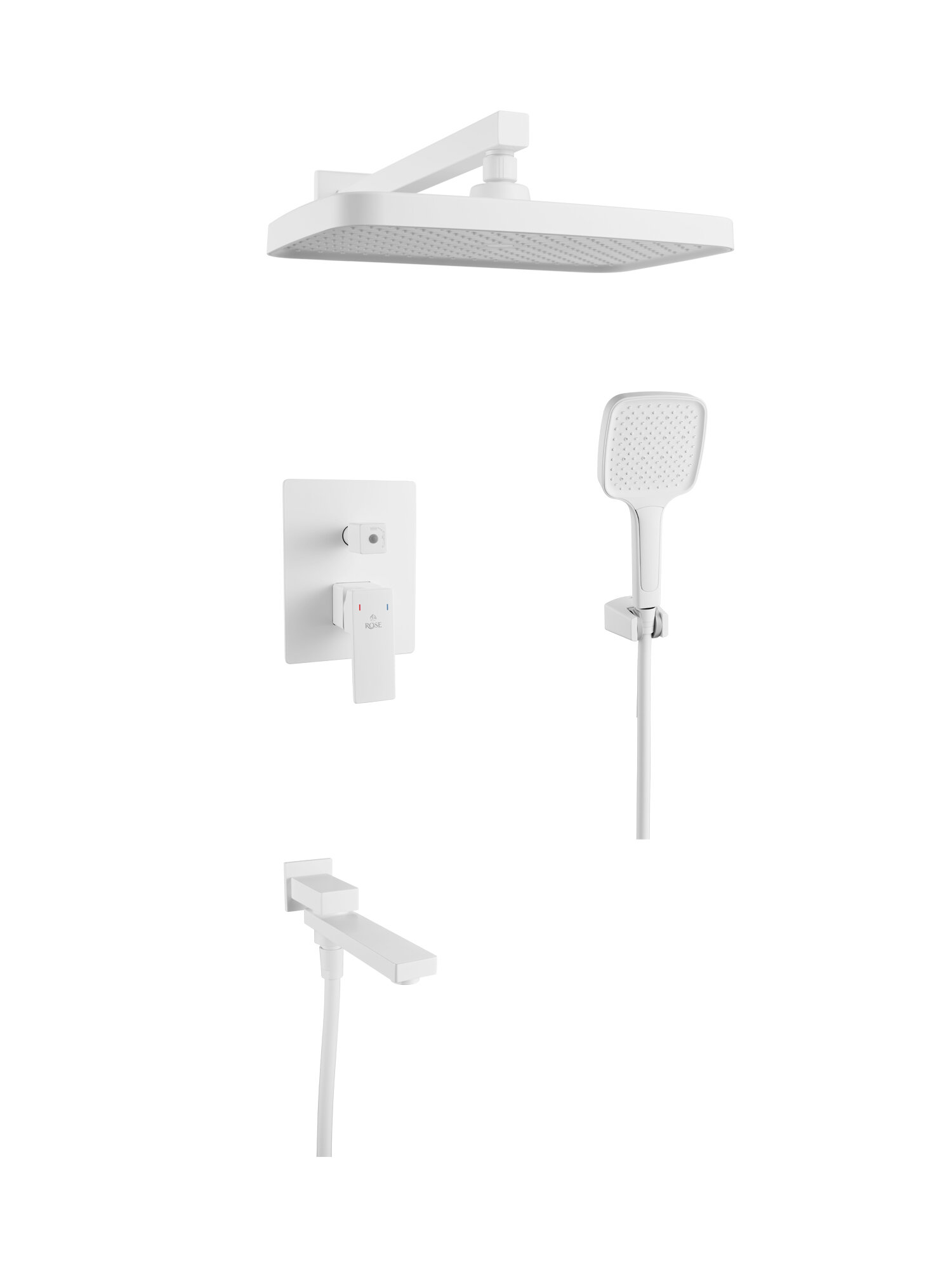 Душевая система встраиваемая Rose R2835C, Белый