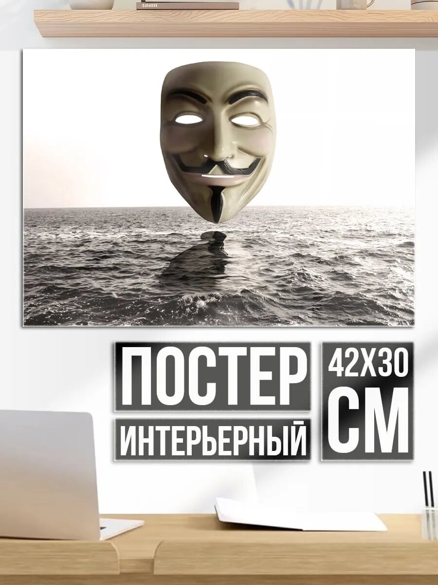 Плакат постер маска гая фокса