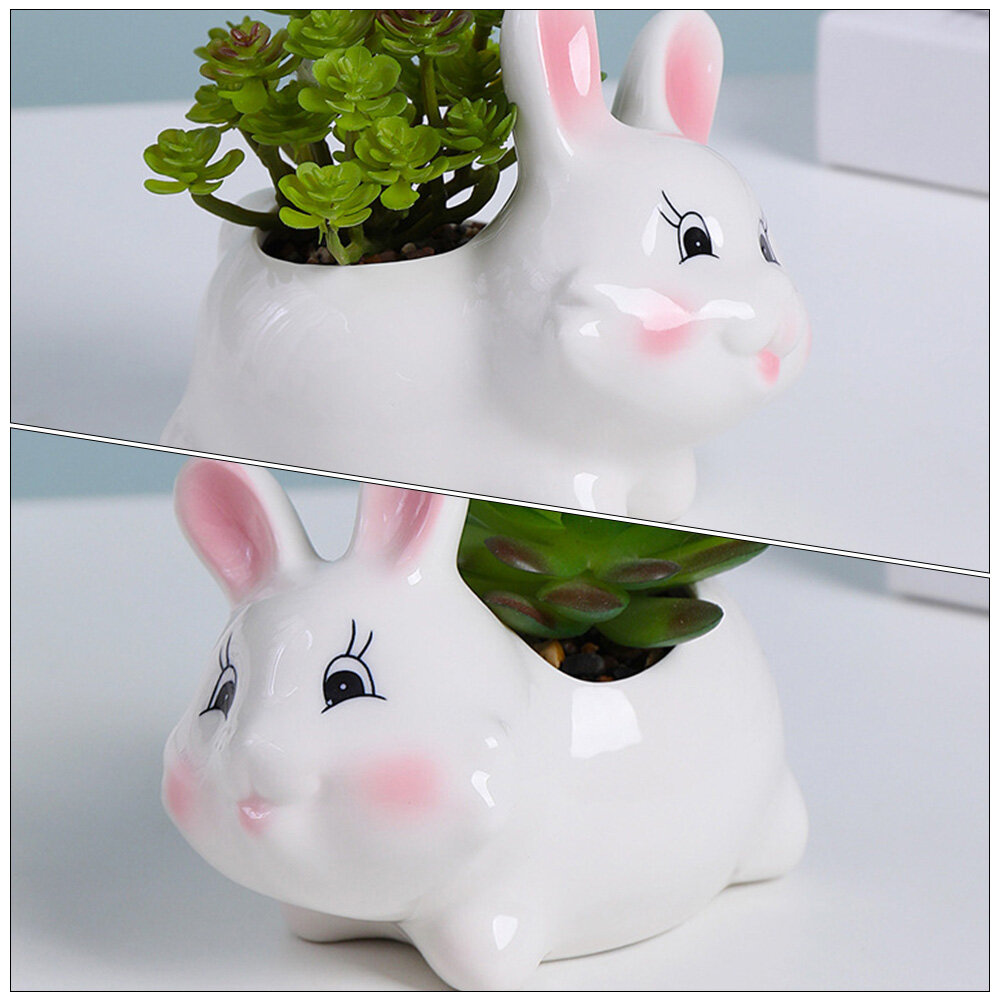 Глиняный Цветочный Горшок В Форме Кролика Для Суккулентов Бонсай 11x9 Cm