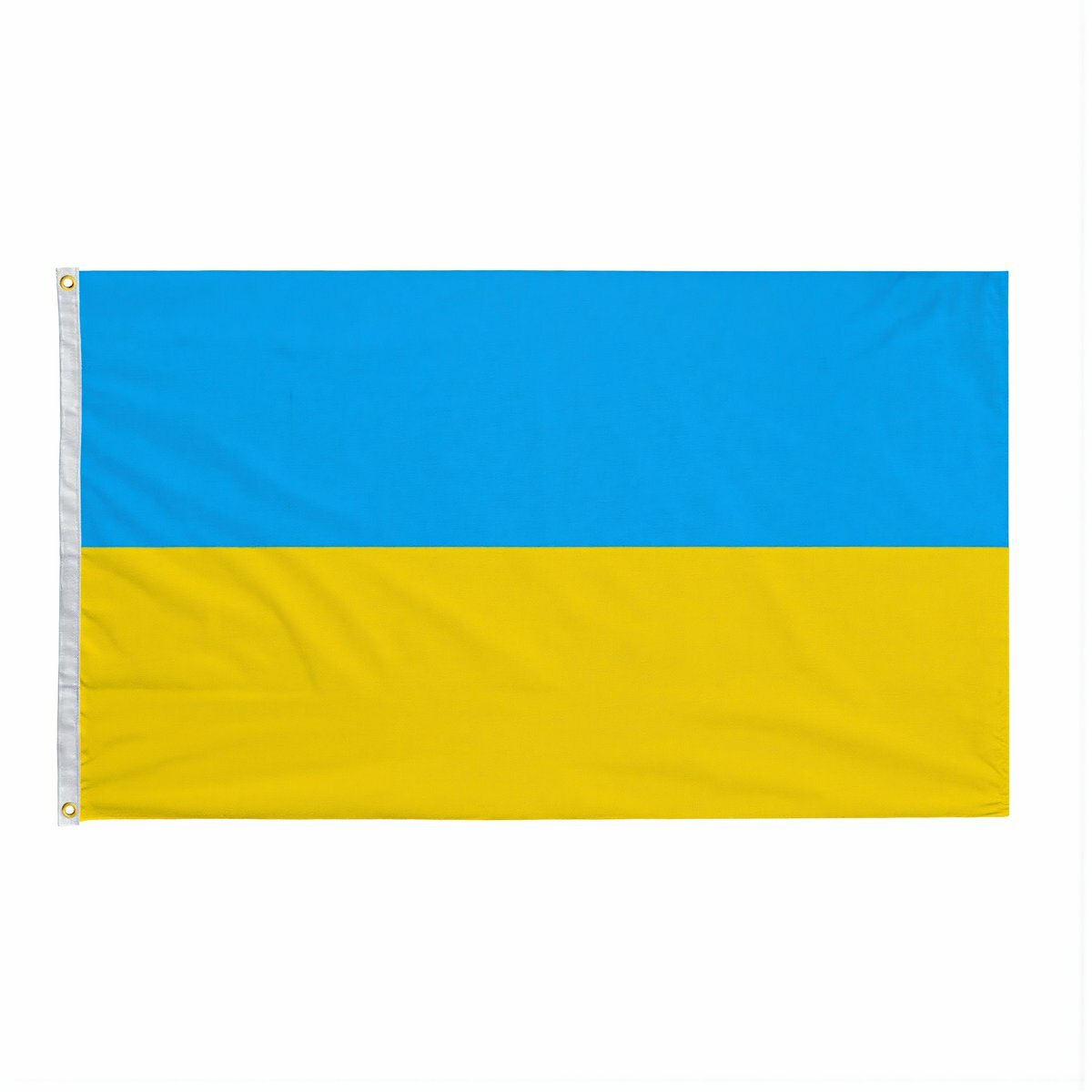 Флаг Украины тризуб 90х150 см из качественной ткани стойкой печатью для долгого использования внутри и снаружи помещения подходит для многих сценариев применения, Флаг Украины с прорезями для креплени