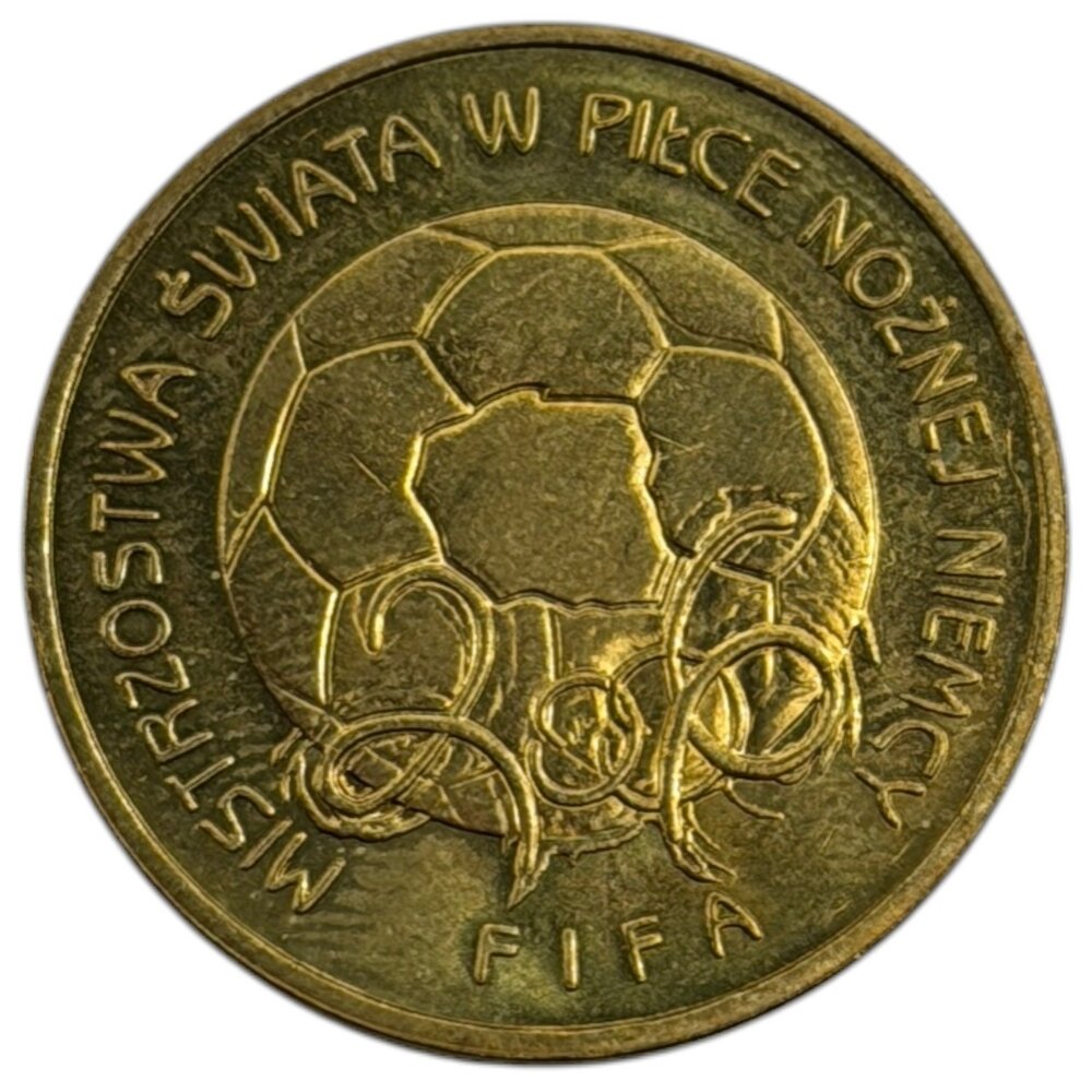 Польша 2 злотых 2006 г. (XVIII чемпионат мира по футболу, Германия 2006)