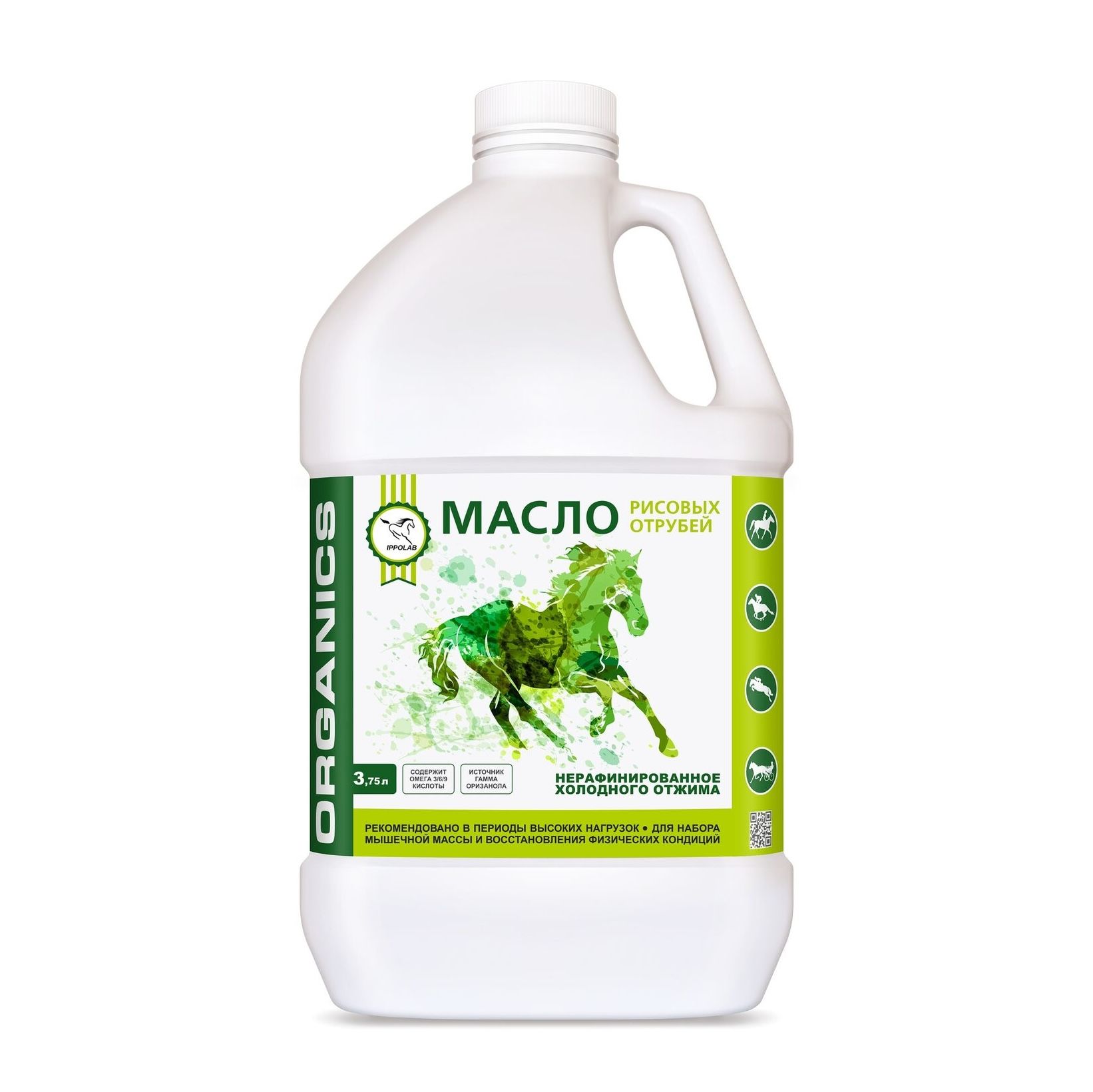 Масло рисовых отрубей для лошади, 3.75 л (Ипполаб Пробио)