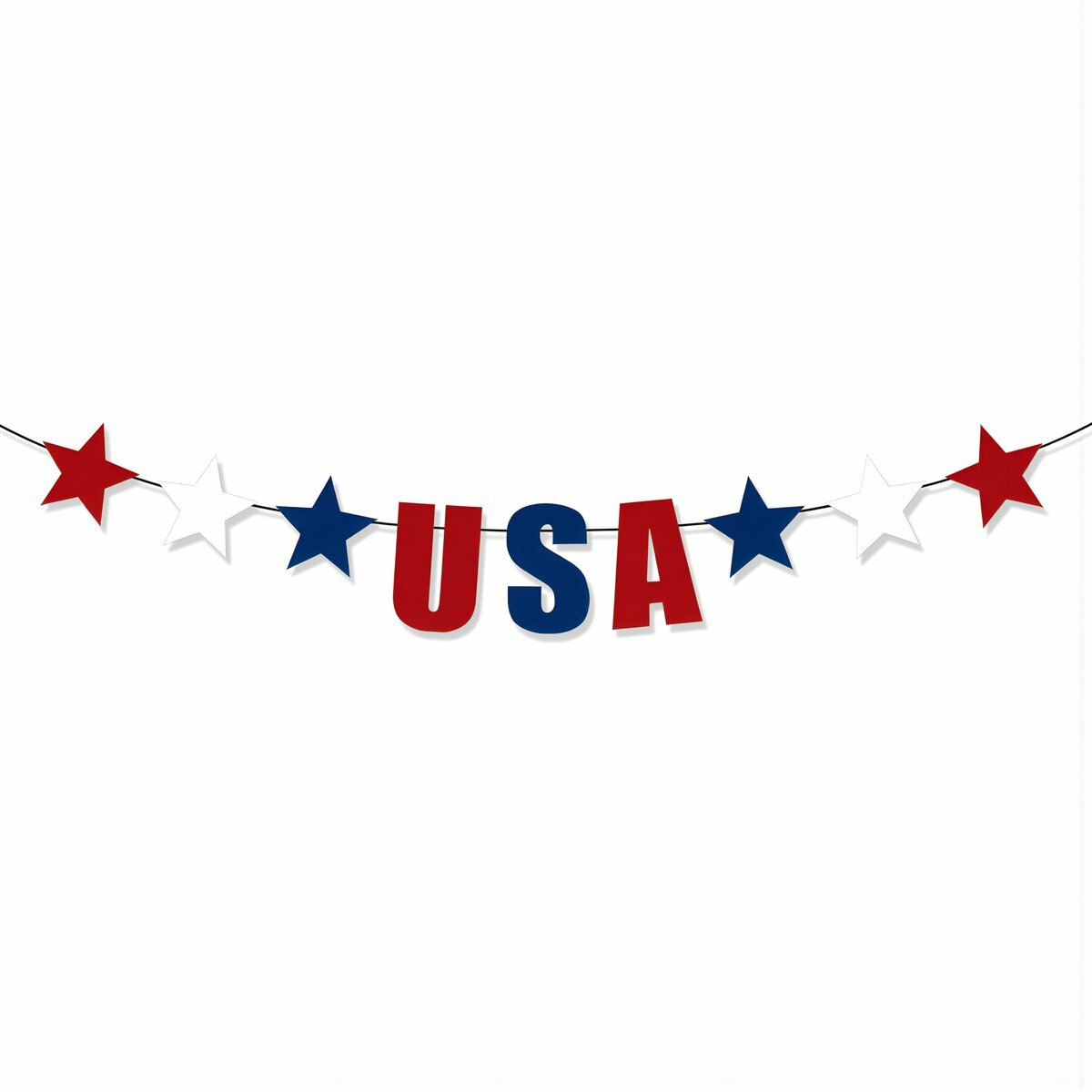 Декоративная гирлянда USA для праздника Дня Независимости США украшение интерьера для домашней вечеринки, Гирлянда с пятиконечными звездами в стиле Дня Независимости США USA