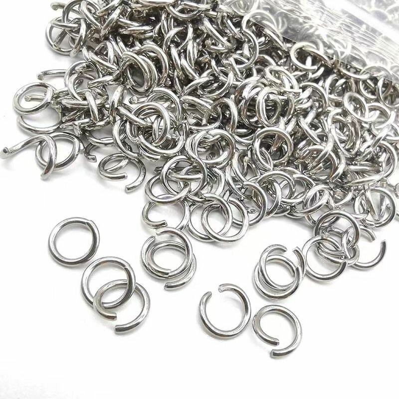 Серебристые Кольца для Бисера DIY Изготовление Украшений 30шт, Металлические Соединительные Кольца для Пайки