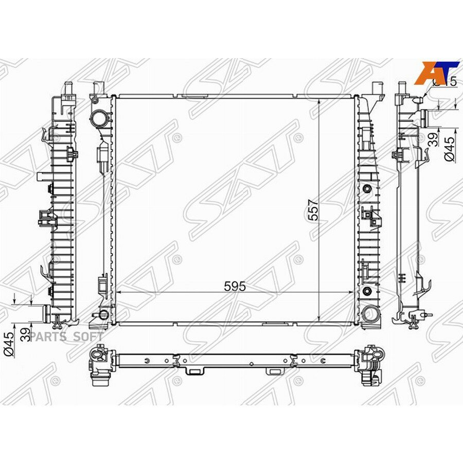 Радиатор Mercedes-Benz M-Class 11-15 / GL-Class 12-15 от официального дистрибьютора, SAT, артикул MB000511