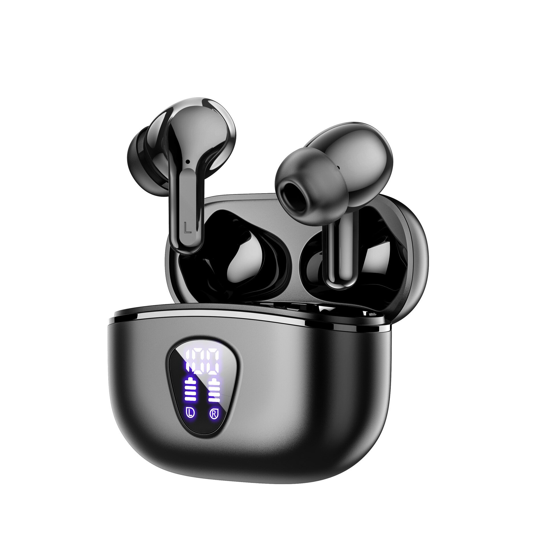 Беспроводные Bluetooth наушники i53 черные Hi-Fi индикатор заряда TWS
