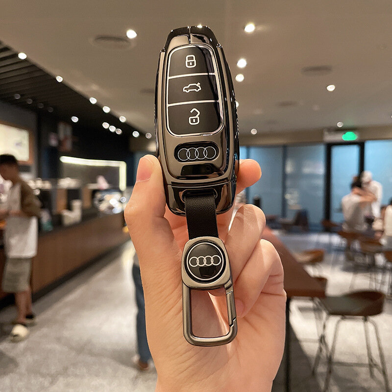 Чехол для ключей Audi для моделей A4L/A6L/Q5L/A3/Q3/Q2L/Q7/Q4/A5/A8L, бизнес-стиль с кожаным замком