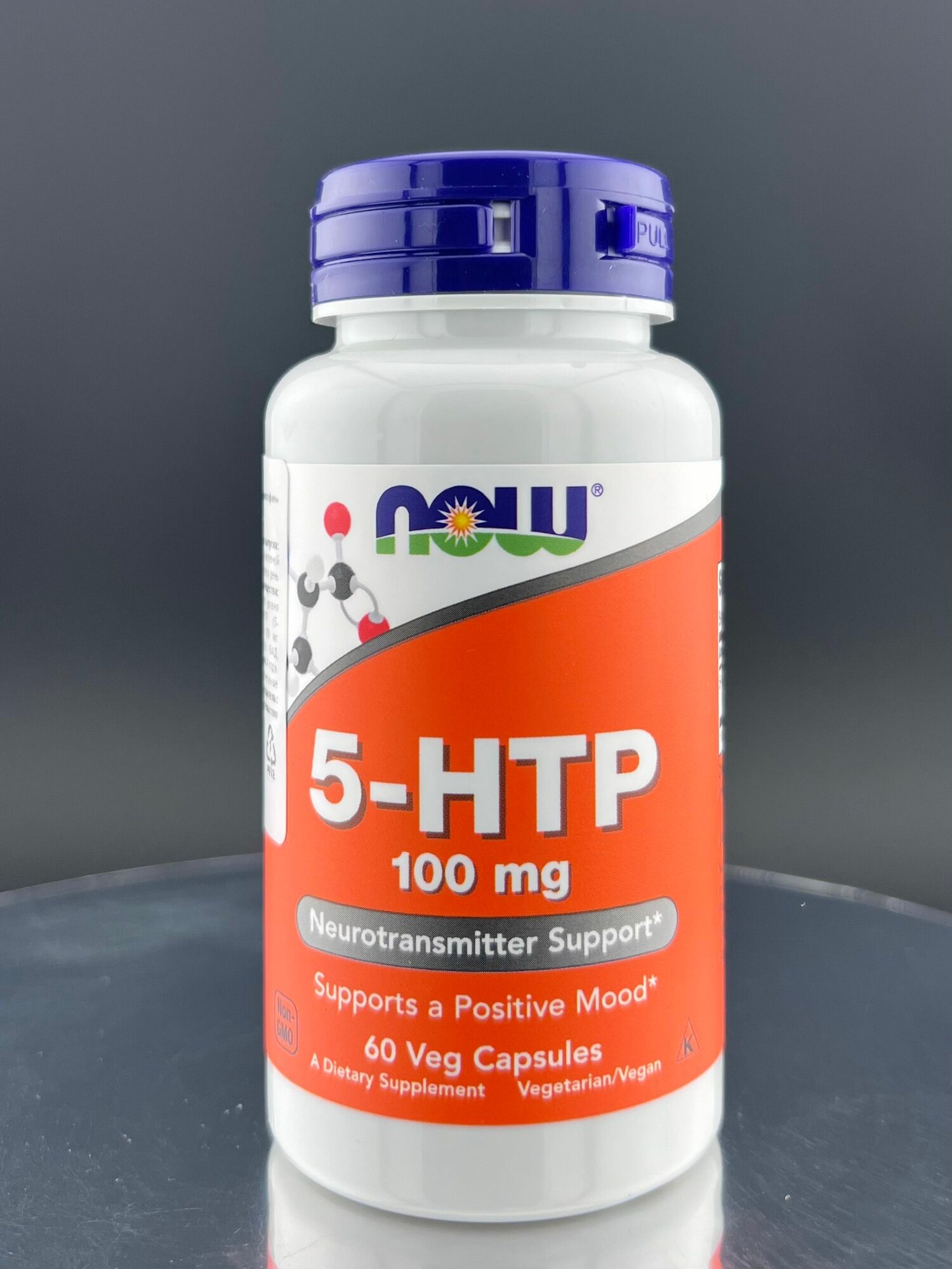 5-Гидрокситриптофан, Now Foods 5-HTP, 100 мг, 60 капсул