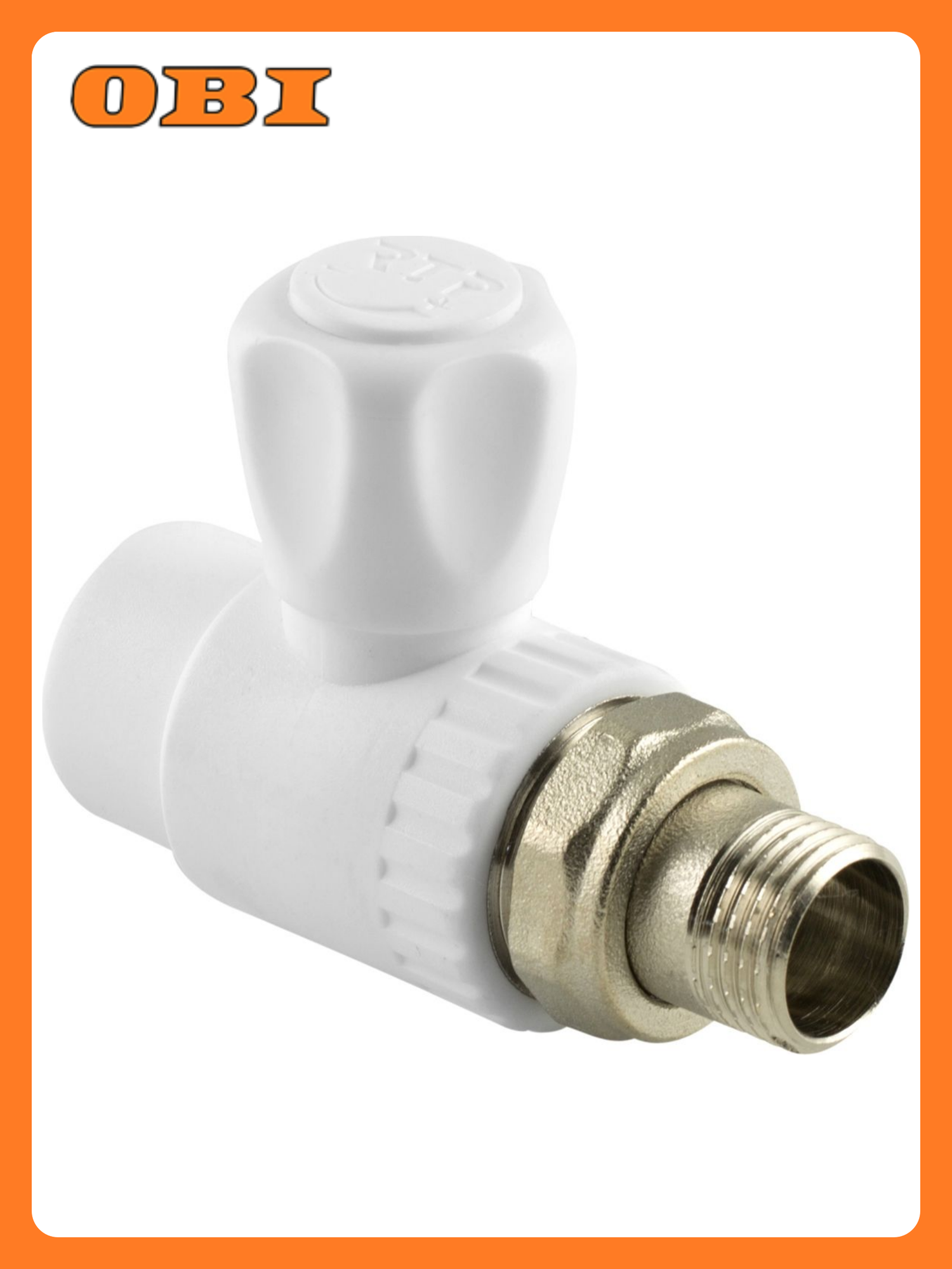 Кран шаровой для радиатора прямой PPR 20х1/2 белый RTP