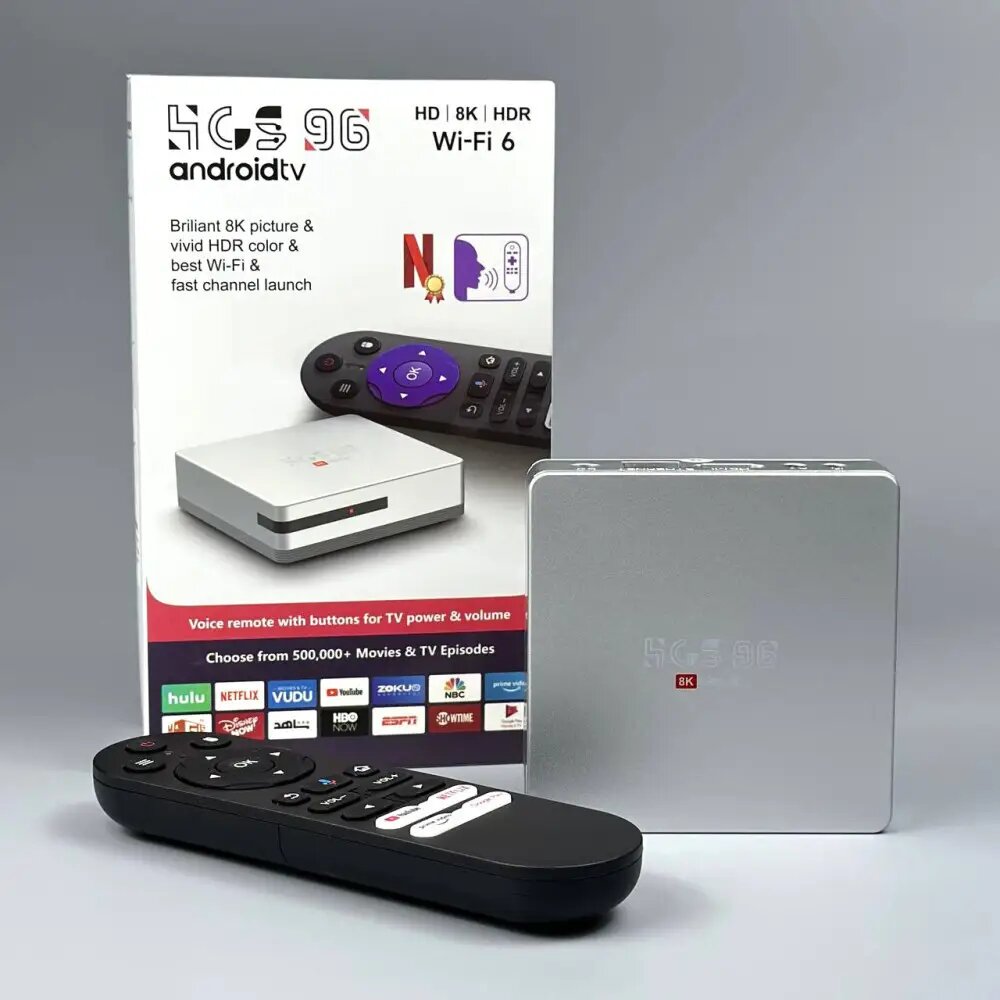 ТВ-приставка Adapter Technology HCS96, 8K, Android TV, белый Mobicom