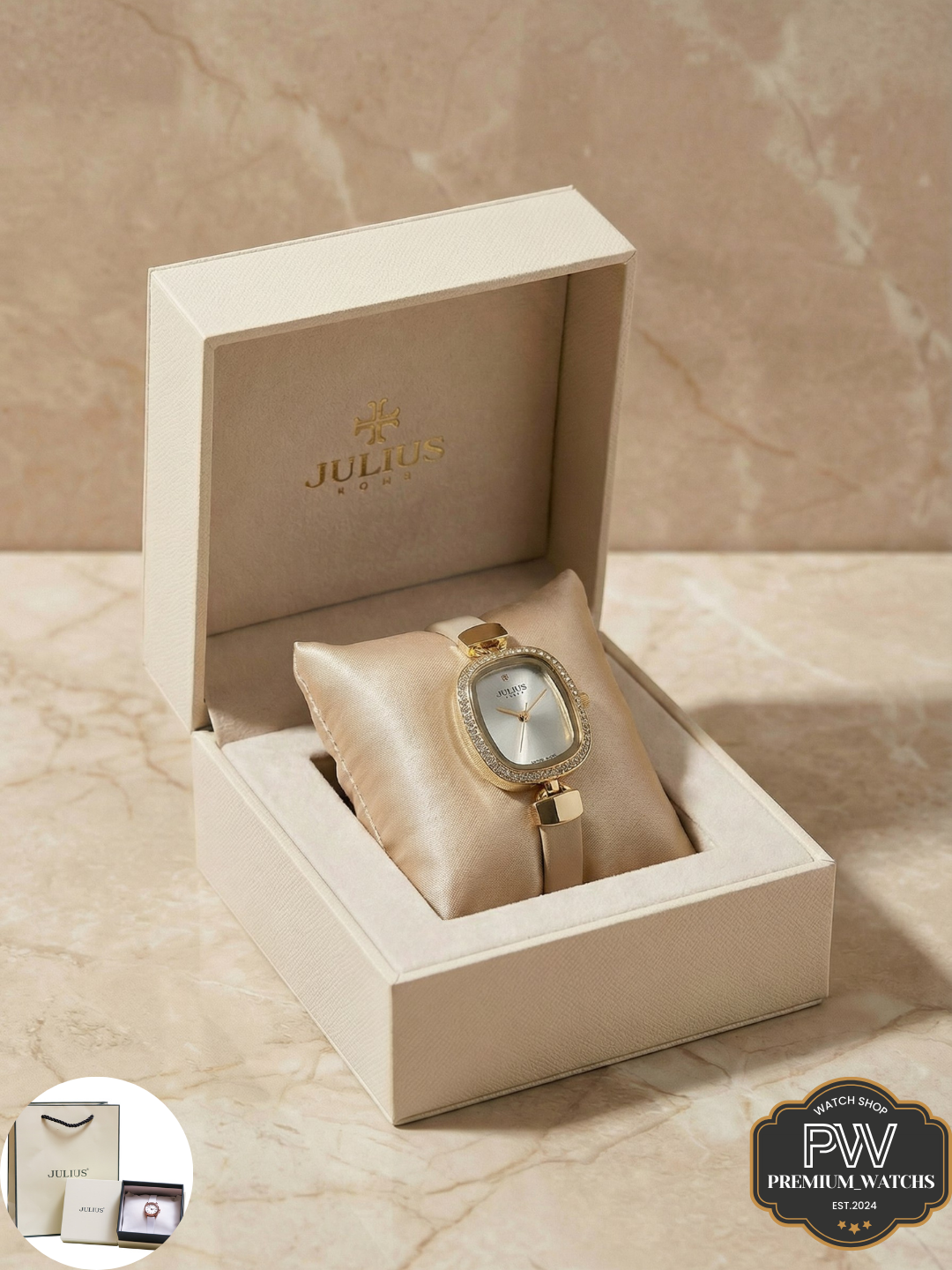 Наручные часы JULIUS Классика, black/blue — фото 1