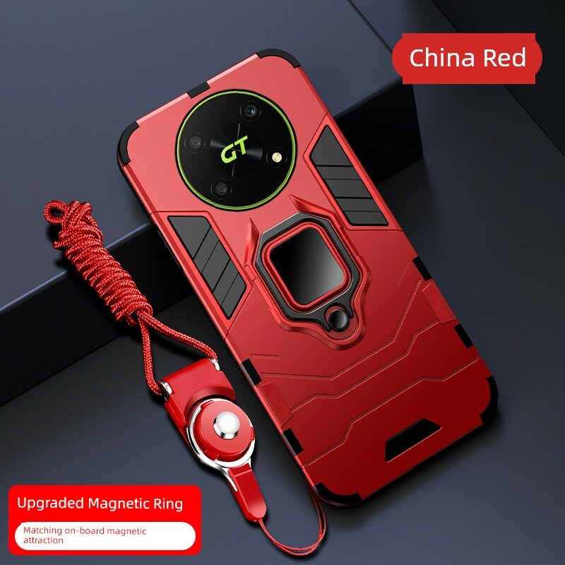 Силиконовый чехол Honor X40 GT Competition Edition для автомобиля с магнитным кольцом, закаленным стеклом и красным