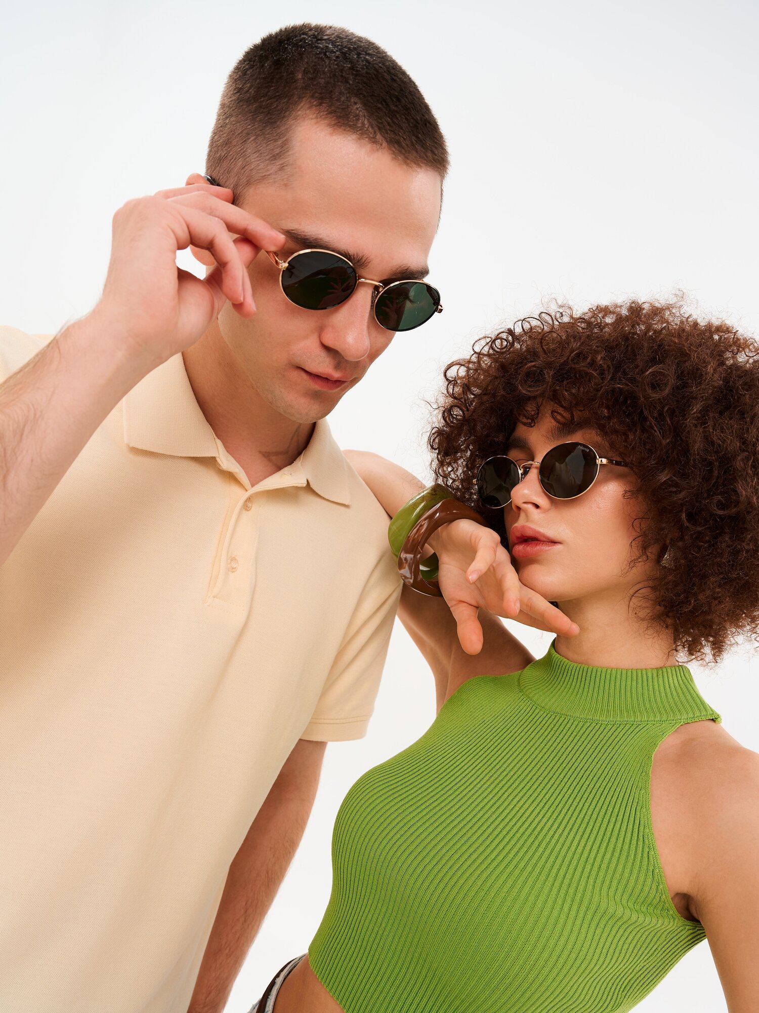 Солнцезащитные очки Polaroid, золото — фото 1