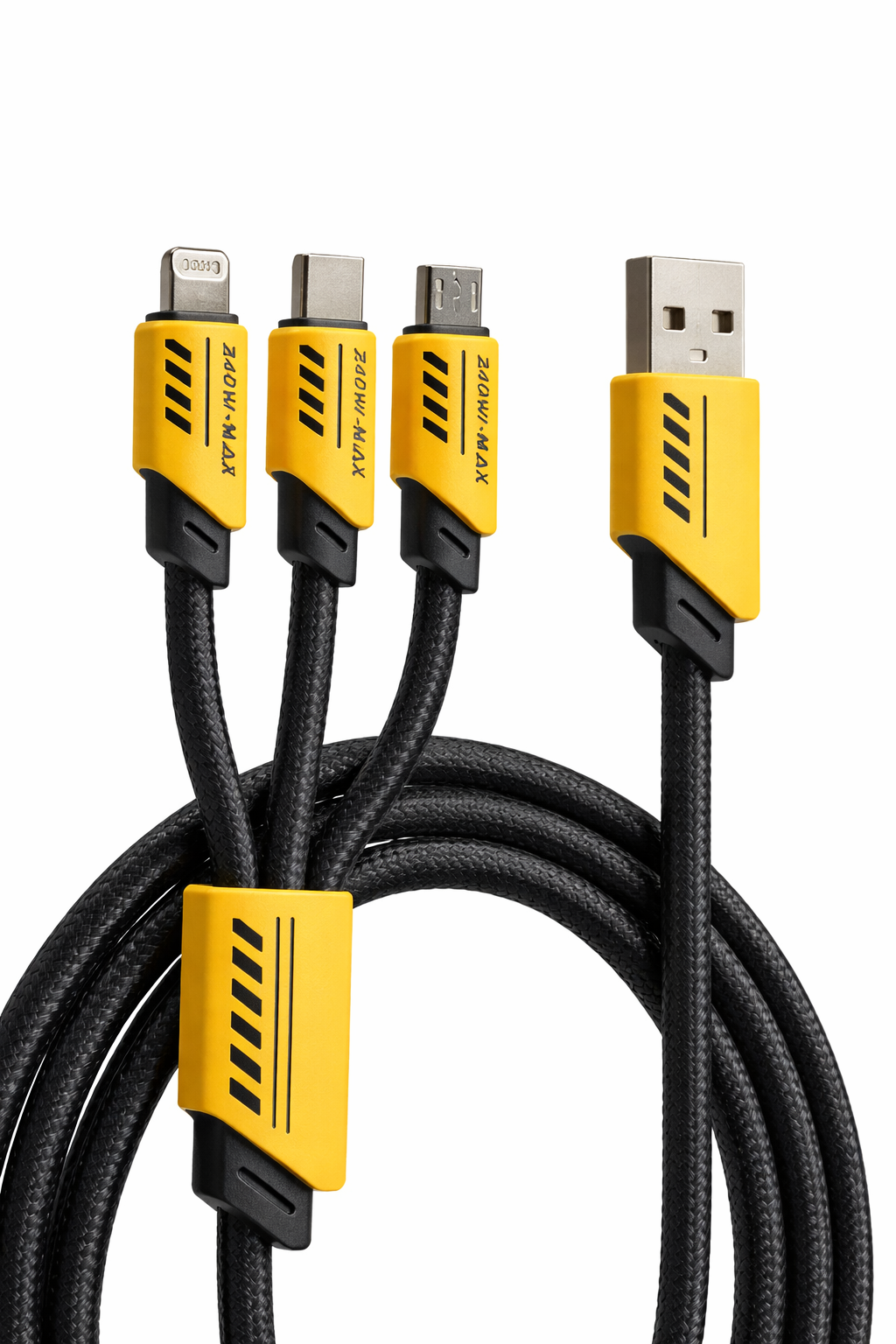 Универсальный кабель 3-в-1 240W — Быстрая зарядка Type-C, Lightning, Micro-USB (Datacable) — фото 1