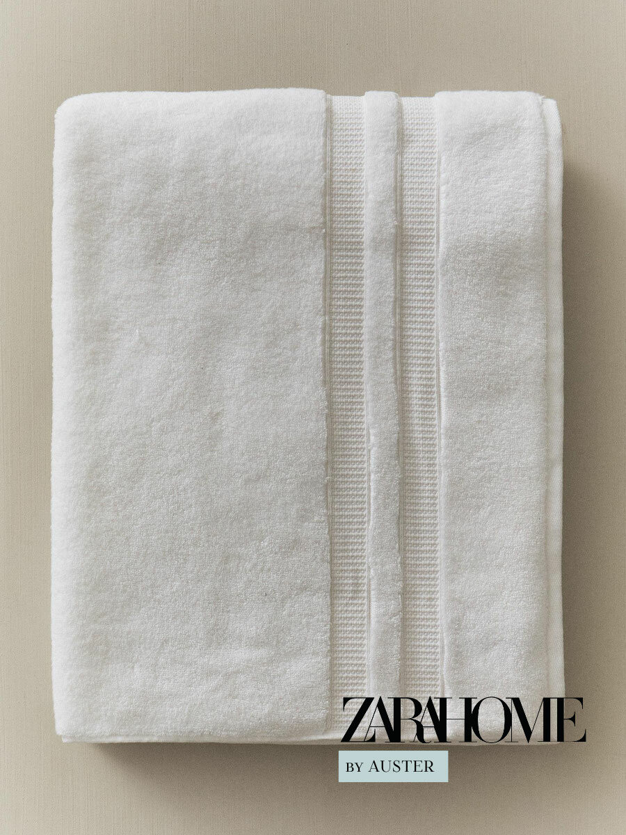 ZARA HOME Полотенце для лица, рук 50x90 см, хлопок, белый, 1 шт