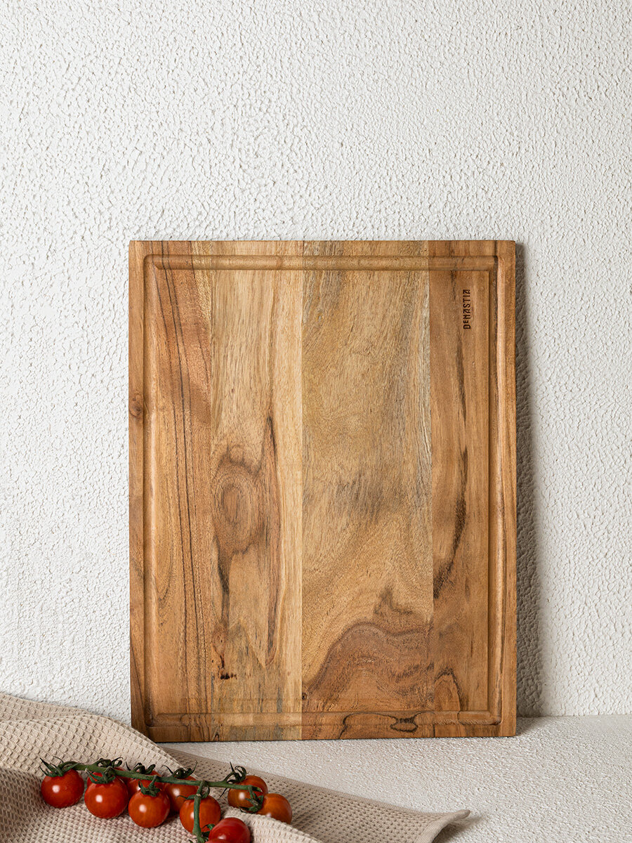 Доска разделочная DeNASTIA прямоугольная массив, 45 x 35 x 1,5 см, коричневый, KB00104