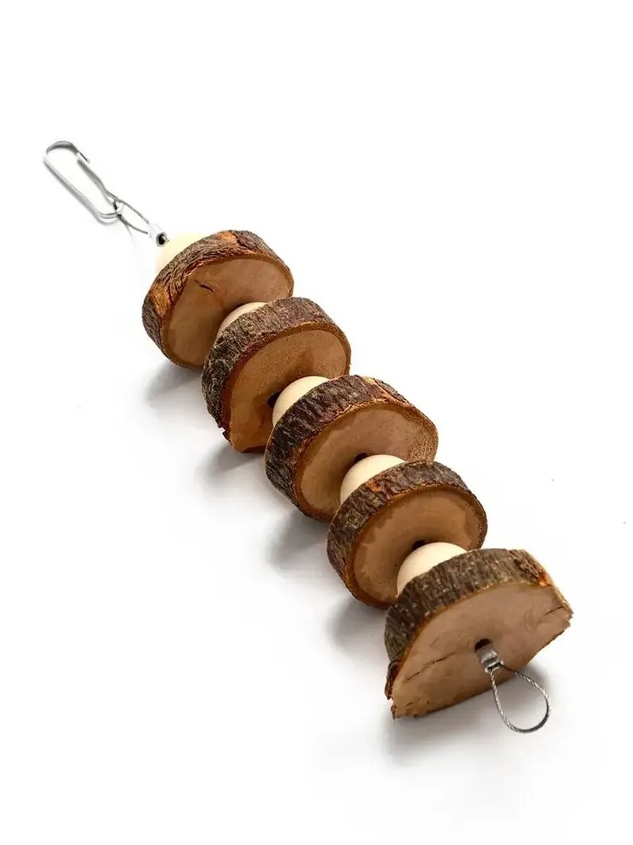 Деревянная игрушка для птиц и грызунов — Погрызушка