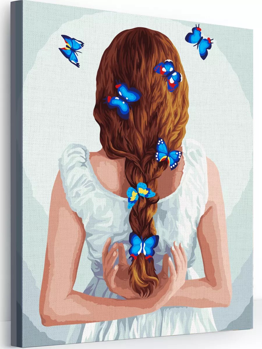 Картина по номерам на холсте с подрамником 40х50 см Нежность бабочки