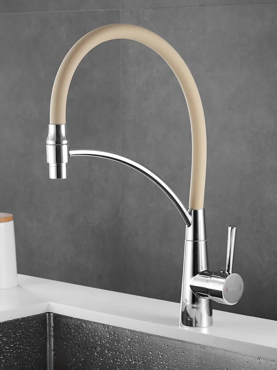 Смеситель для кухни с гибким изливом и душем Shevanik S743-2