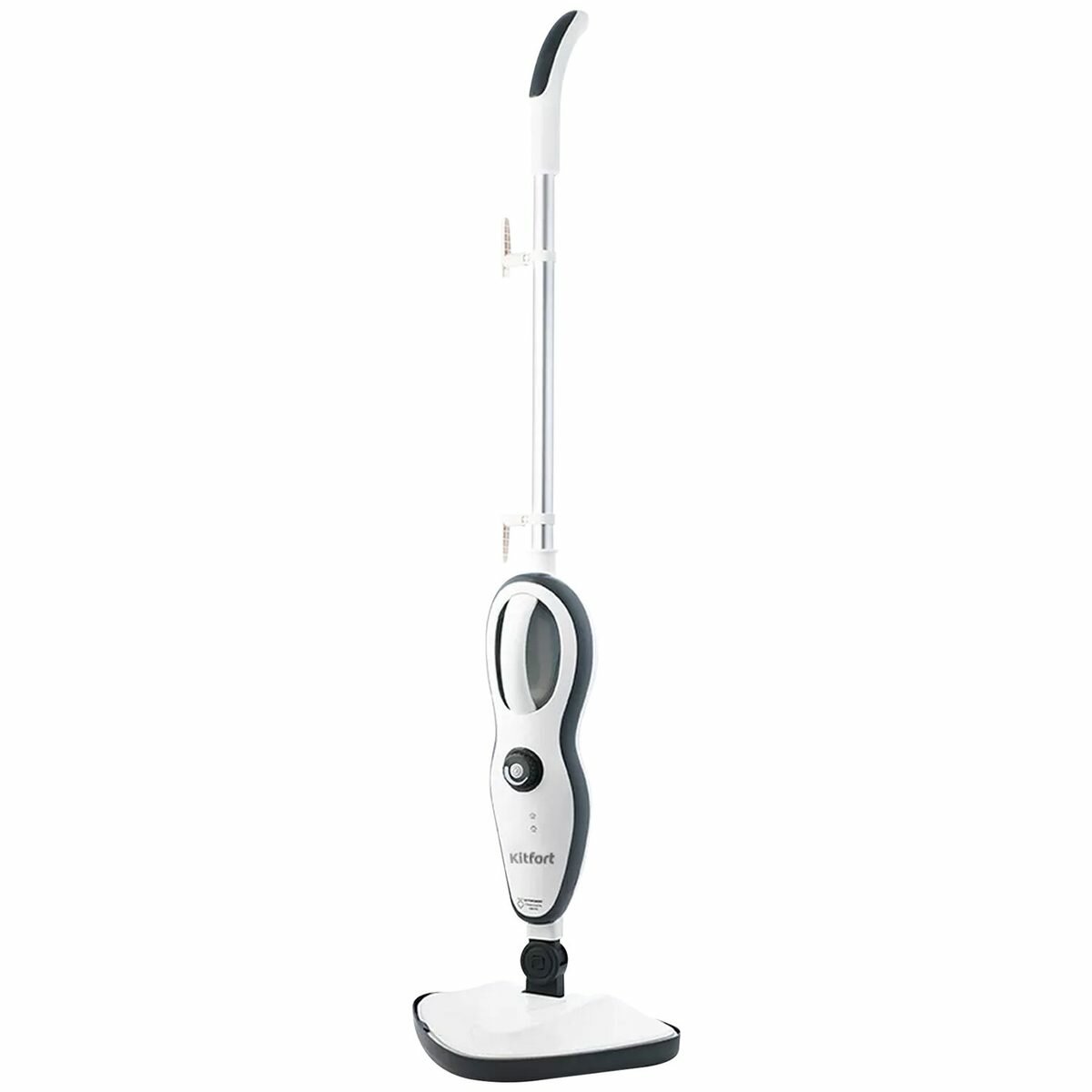 Паровая швабра Kitfort KT-1008, 1500Вт, 1 бар, объем 0,37л, белая/серая (КТ-1008)