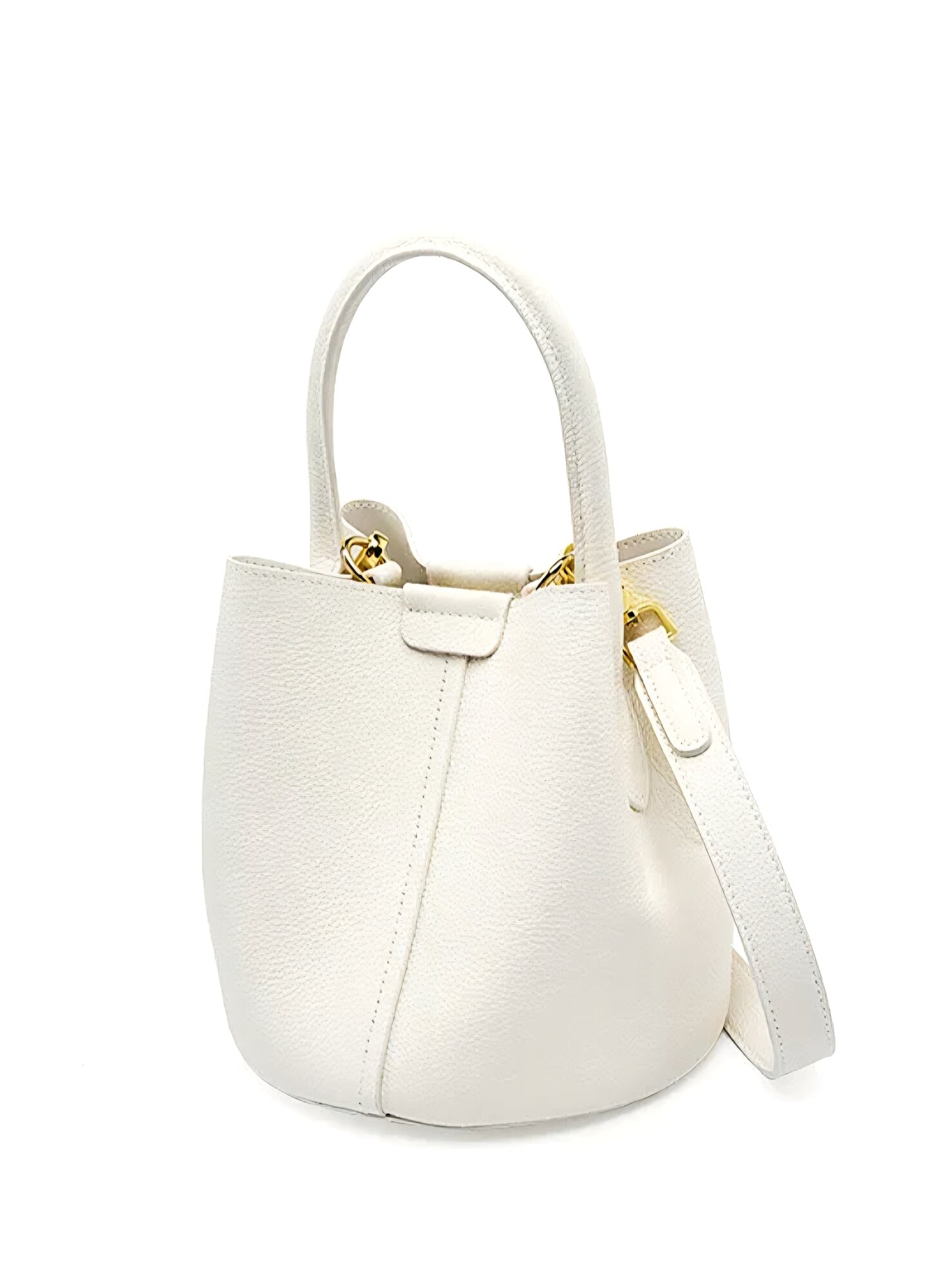 Сумка ведро VINEY из натуральной кожи, VINEY, фактура гладкая, светло-бежевый — фото 1