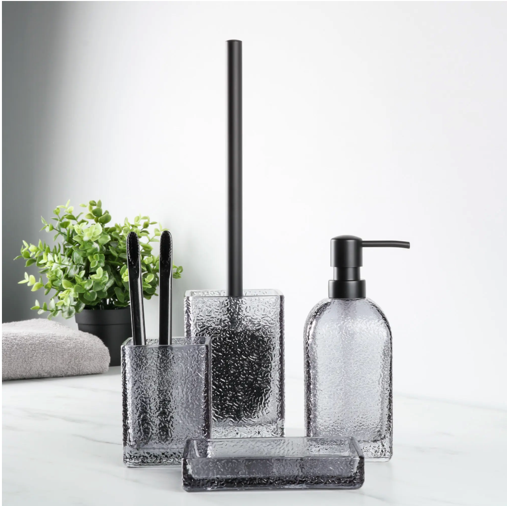 Дозатор для жидкого мыла Fixsen Atrium FX-840-1 стекло цвет серый