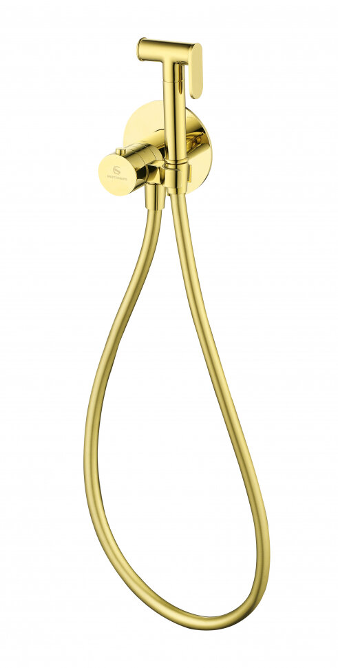Гигиенический душ GROCENBERG Gold GB009, с термостатом, глянцевый, золотой